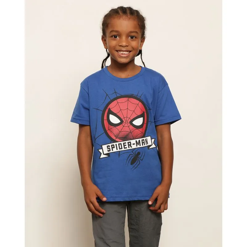 Camiseta Infantil Marvel Homem Aranha Manga Curta Azul 4
