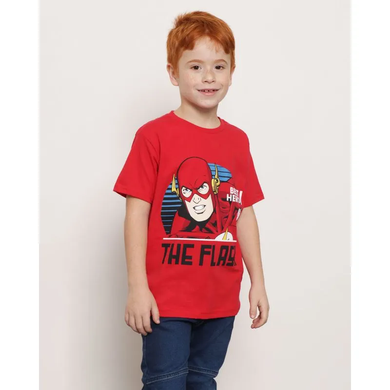 Camiseta Infantil Manga Curta DC Comics The Flash Vermelha 12