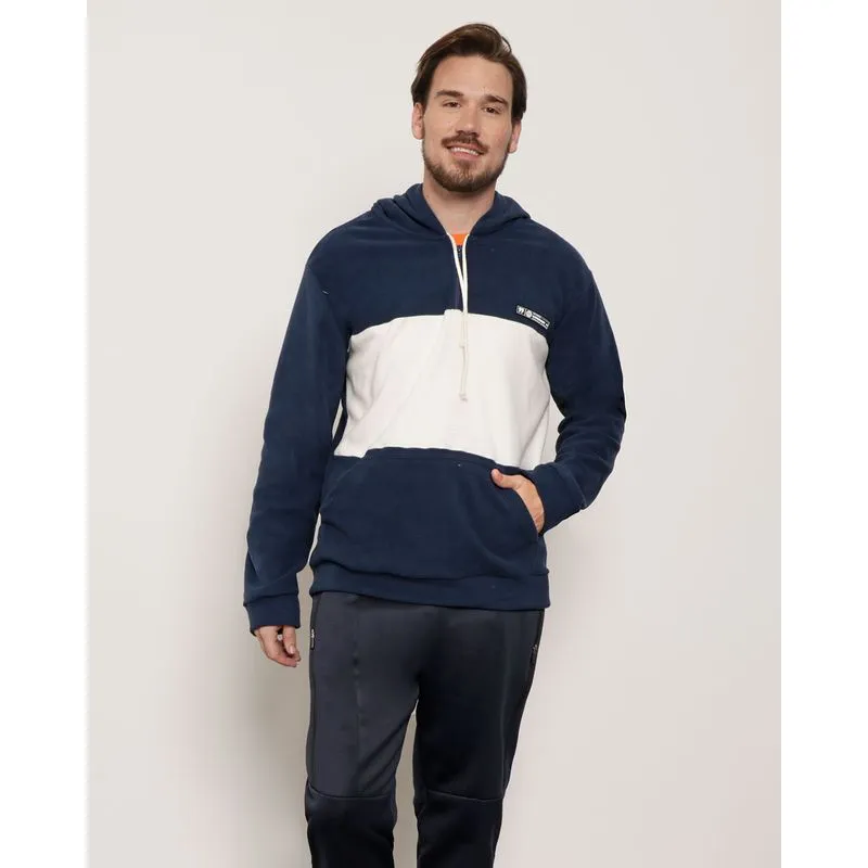 Blusão Masculino Fleece Gangster Bolso Canguru e Capuz Bege P