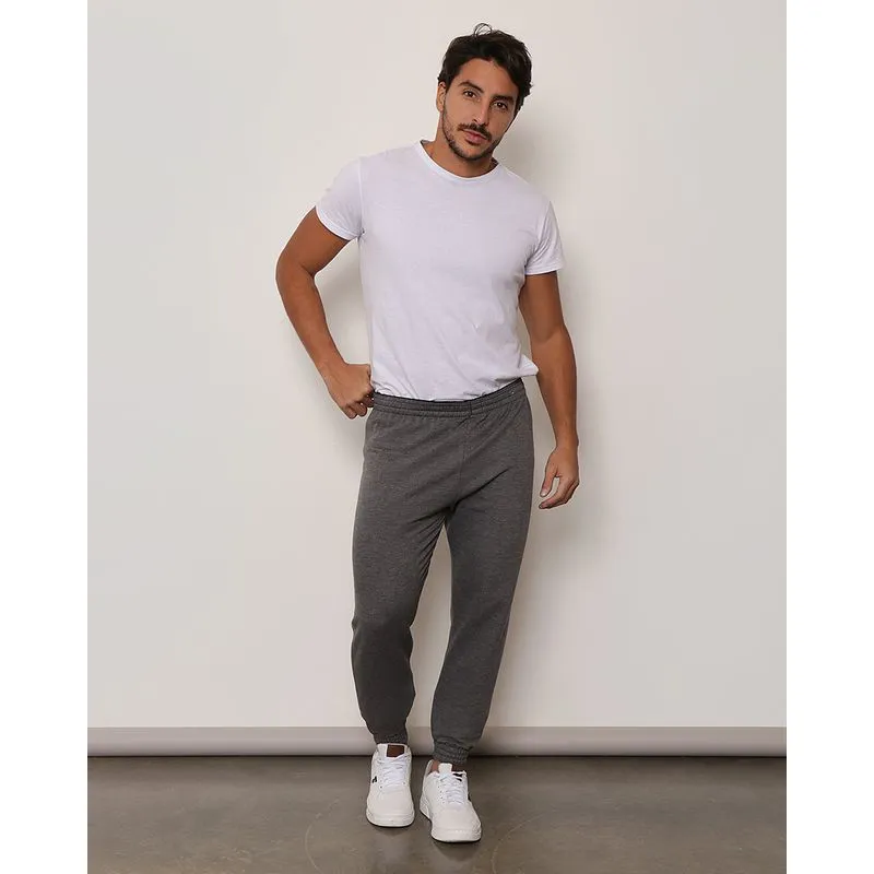 Calça Masculina Moletom Flanelada Jogger Cinza Escuro G