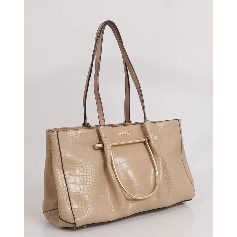 Bolsa Feminina Shopper Chenson Com Forro Bege UN