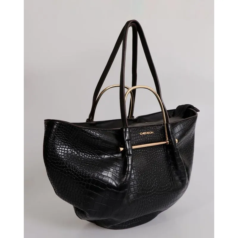 Bolsa Feminina Chenson Croco Ferragem Preto UN