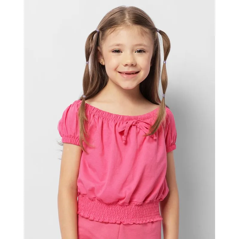 Blusa Infantil Ciganinha Com Elástico Rosa 6