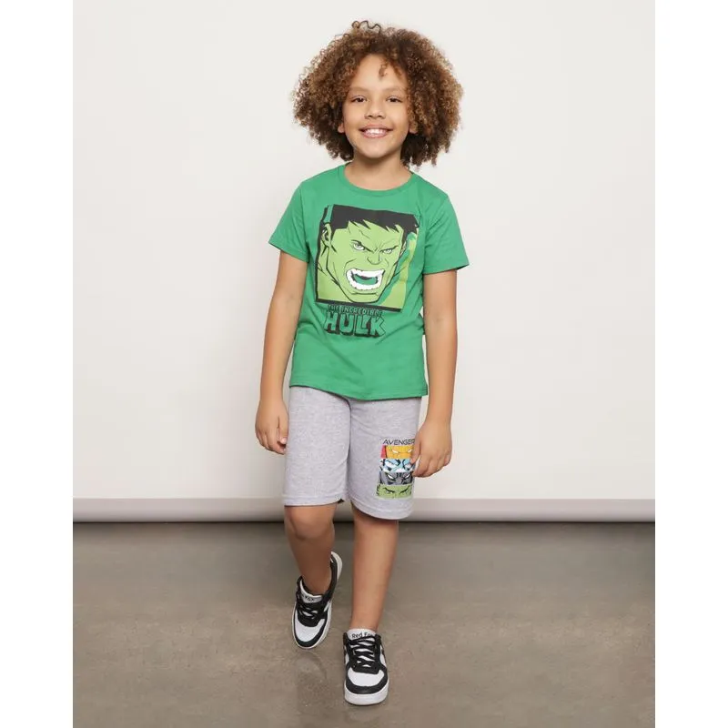 Bermuda Infantil Moletinho Marvel Vingadores Cinza 12