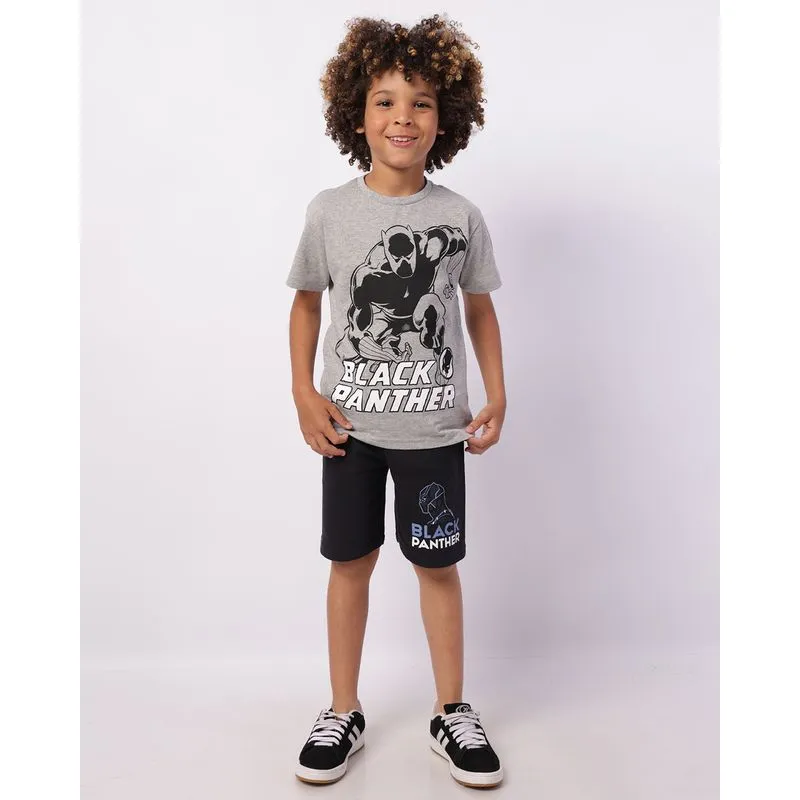 Bermuda Infantil Moletinho Marvel Pantera Negra Preta 4