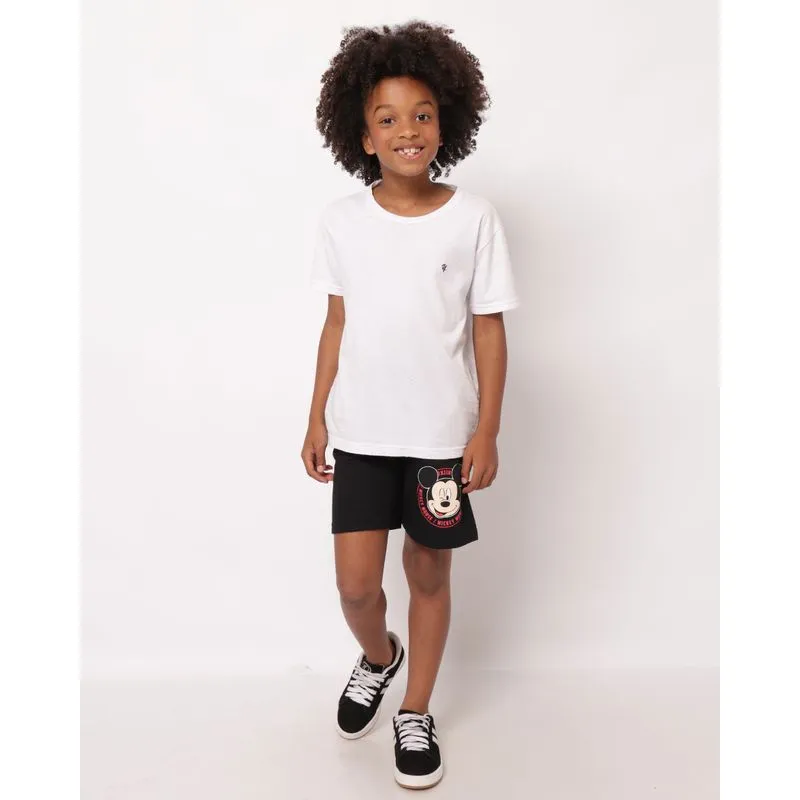 Bermuda Infantil Moletinho Disney Mickey Preta 8
