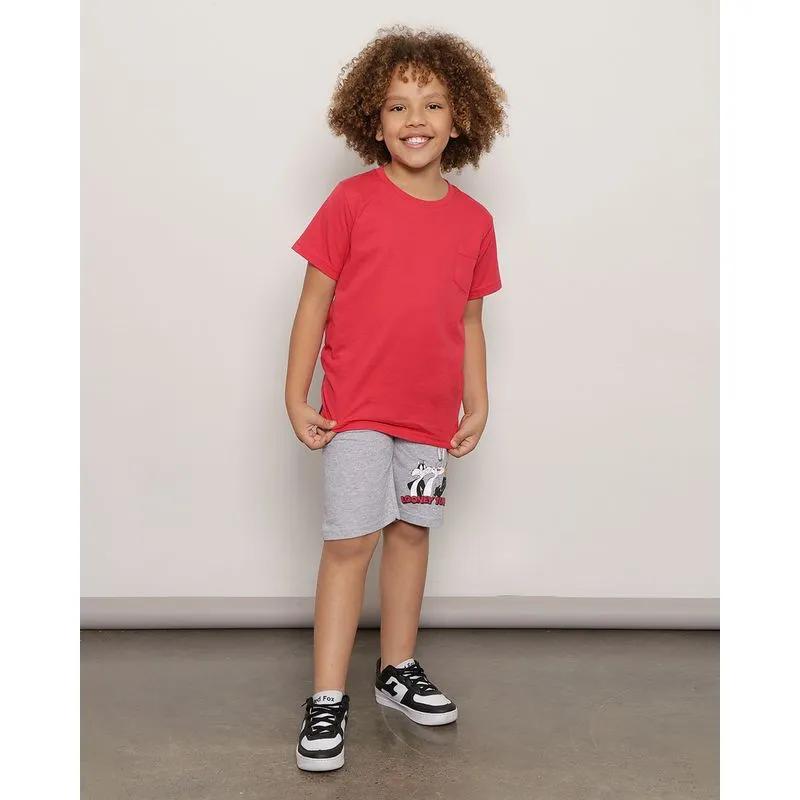 Bermuda Infantil Moletinho Warner Looney Tunes Cinza 8