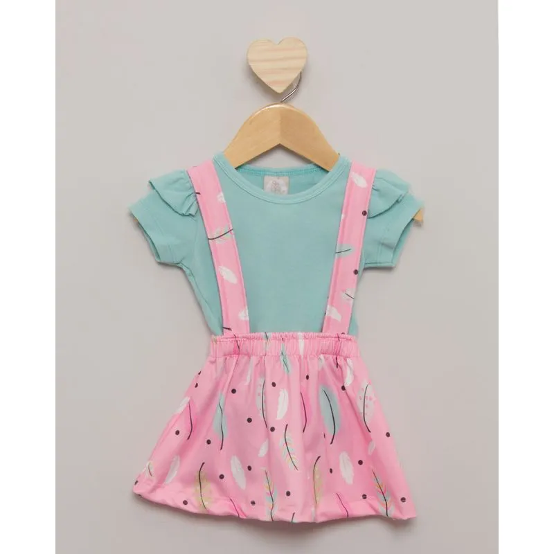 Conjunto Bebê Salopete Estampado Verde P