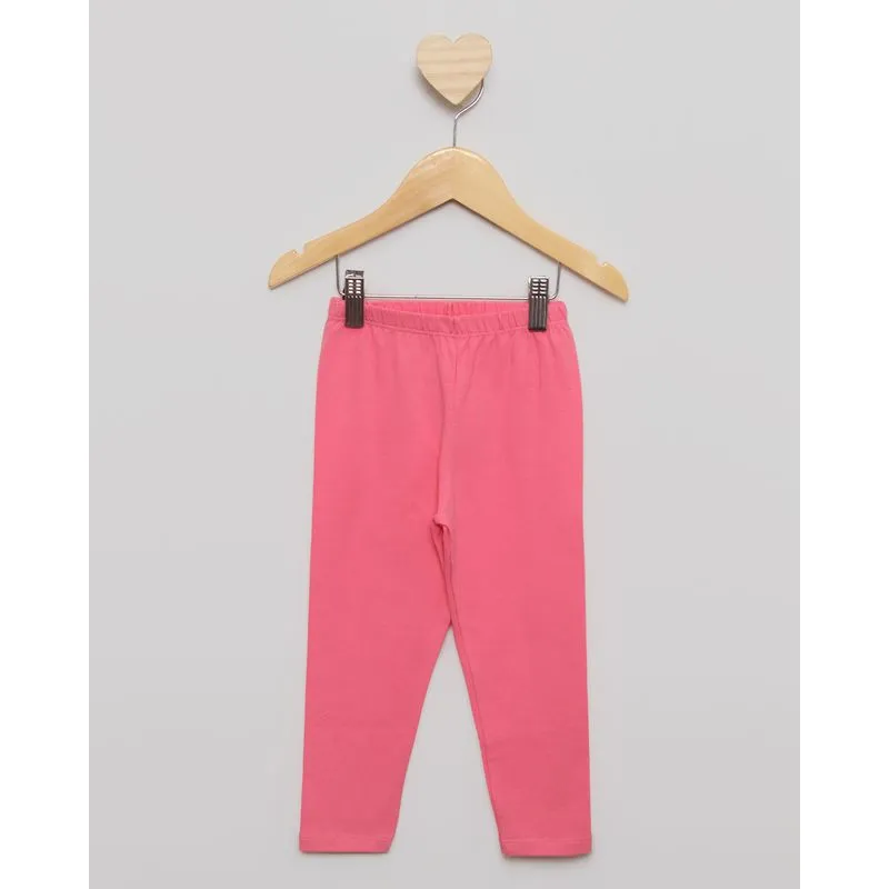 Calça Bebê Legging Malha Rosa 3