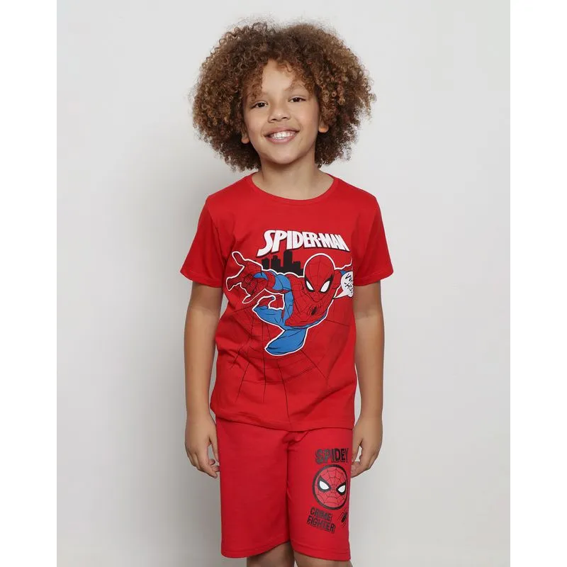 Camiseta Infantil Marvel Homem Aranha Manga Curta Vermelha 8