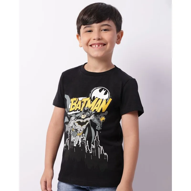 Camiseta Infantil DC Comics Batman Manga Curta Preta 6