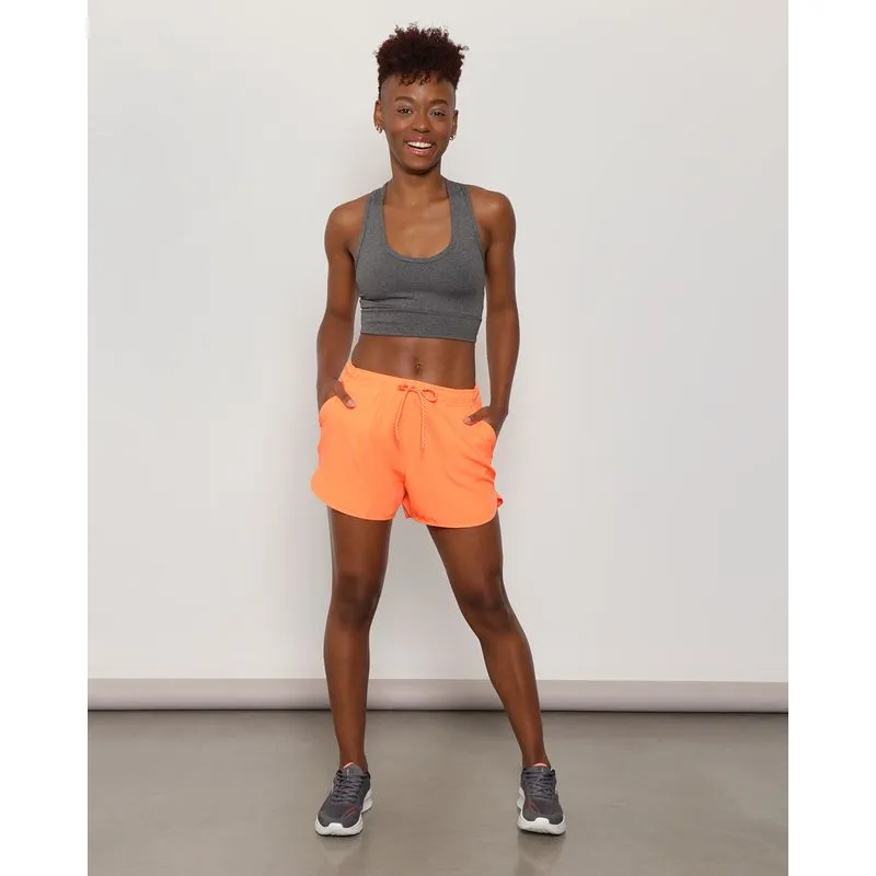 Short Feminino Fitness Boxer Laranja Neon G