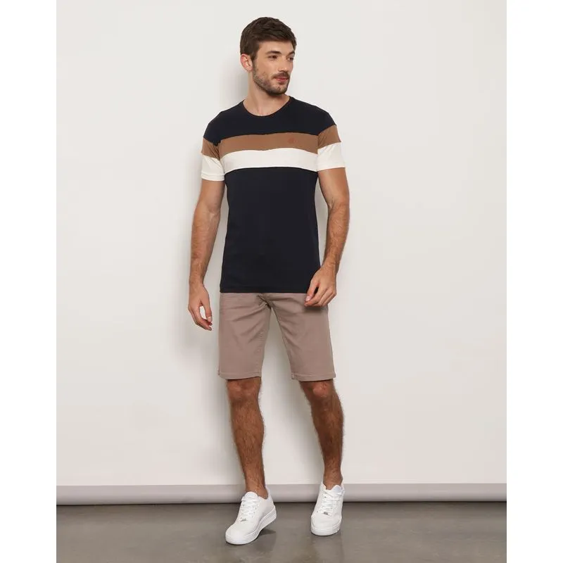 Bermuda Masculina Sarja Reta Bege 36