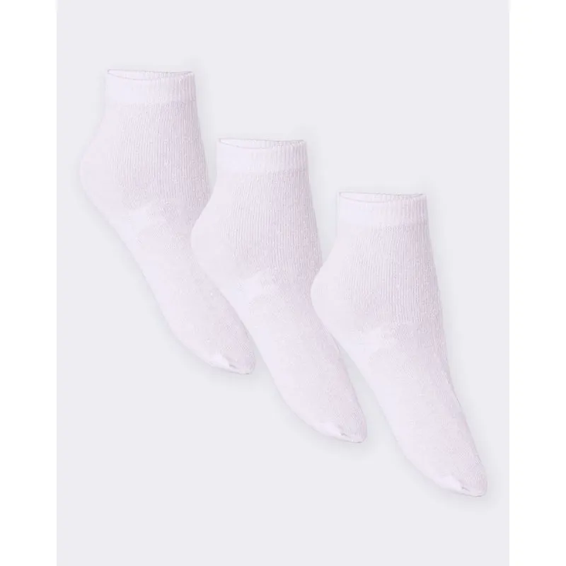 Kit 3 Pares De Meia Infantil Cano Médio Branca 22 A 25