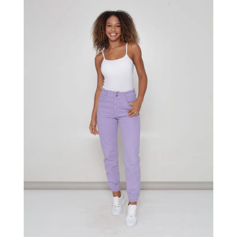 Calça Feminina Sarja Jogger Lilás 46