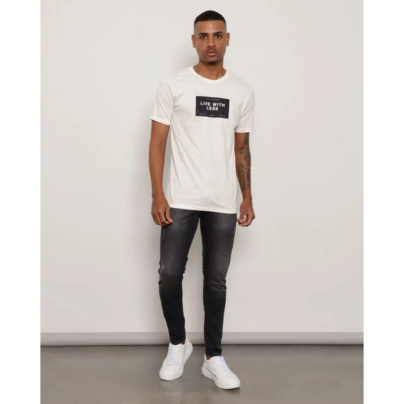 Calça Jeans Masculina Slim Puídos Preta 44