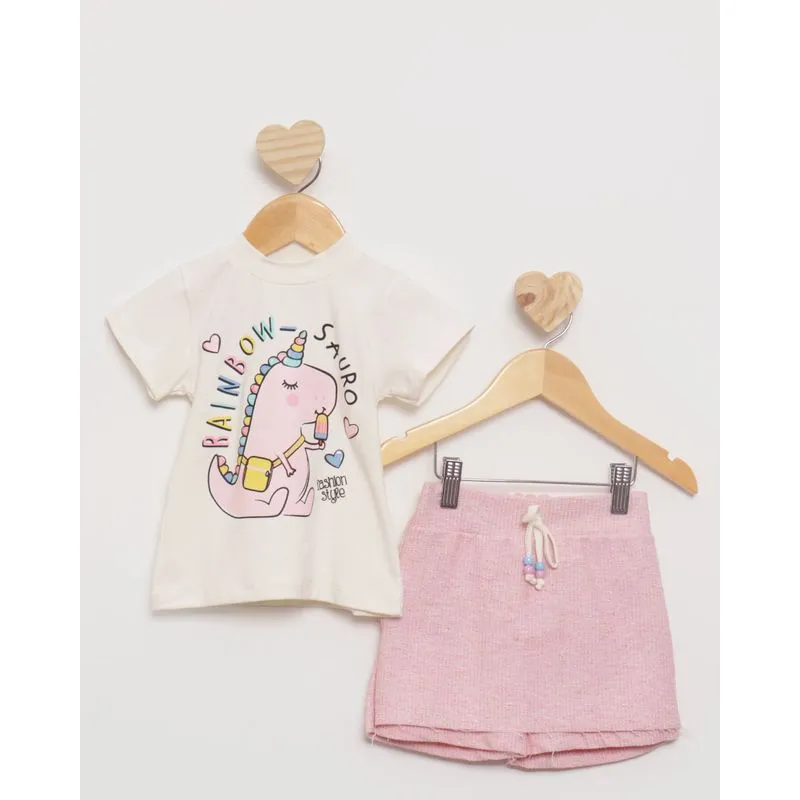 Conjunto Bebê Texturizado Dinossauro Unicórnio Off White 2