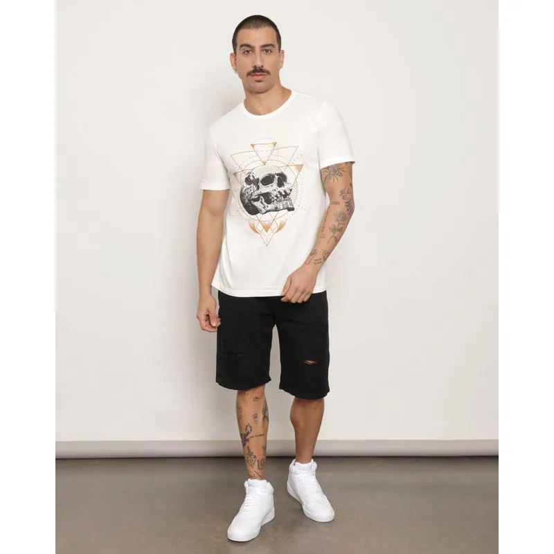 Bermuda Masculina Sarja Destroyed Preto 42