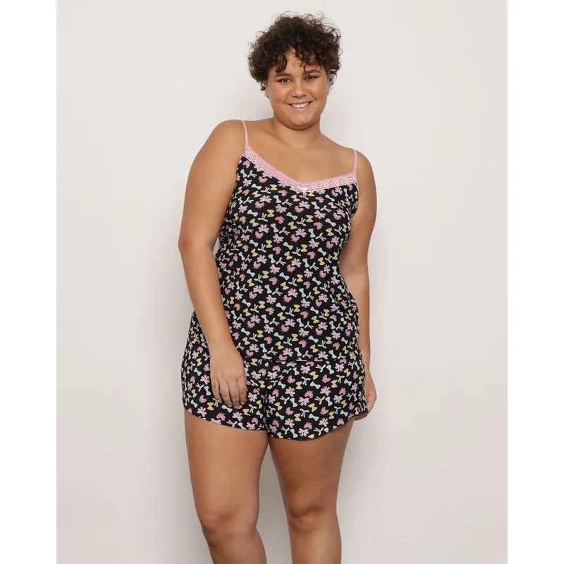 Short Doll Plus Size Feminino Liganete Estampa e Cores Sortidas 48