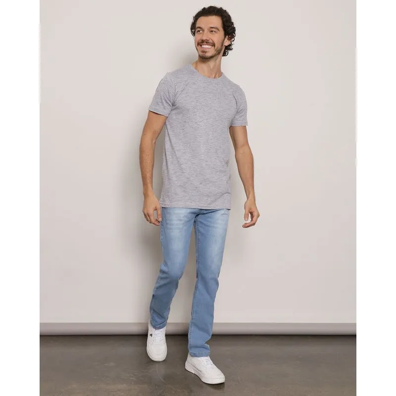 Calça Jeans Masculina Com Bolsos Slim Azul UN