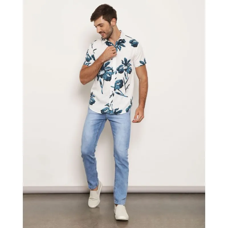 Calça Jeans Masculina Vizzy Slim Estonada Azul 36