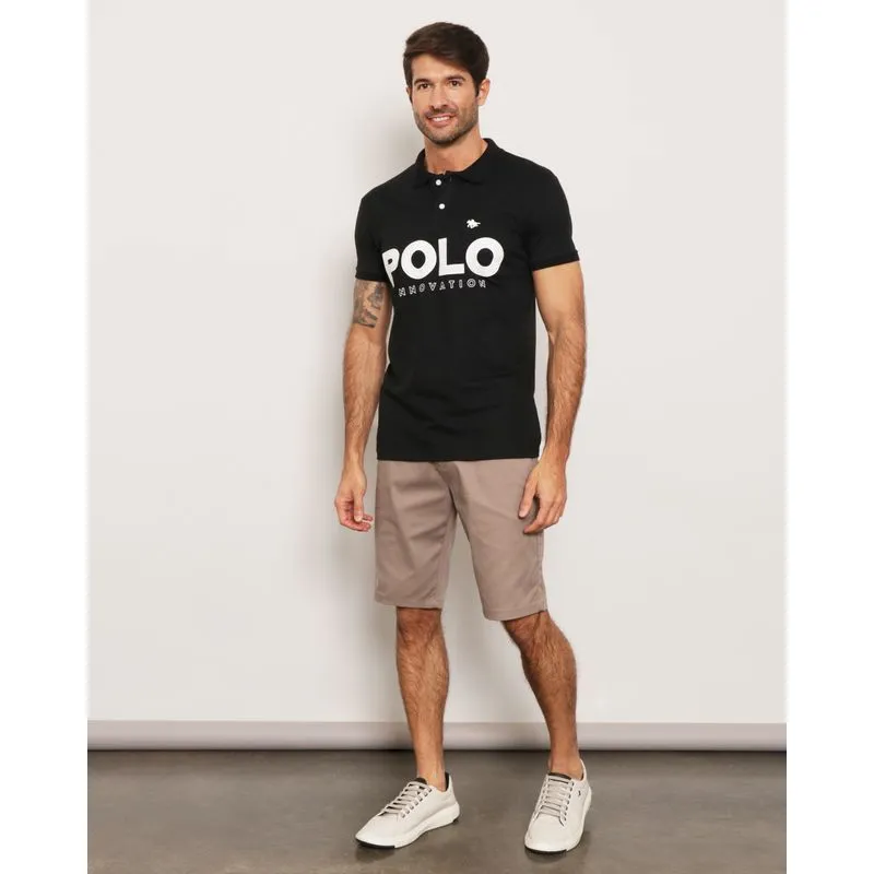 Bermuda Masculina Sarja Vizzy Reta Bege 48