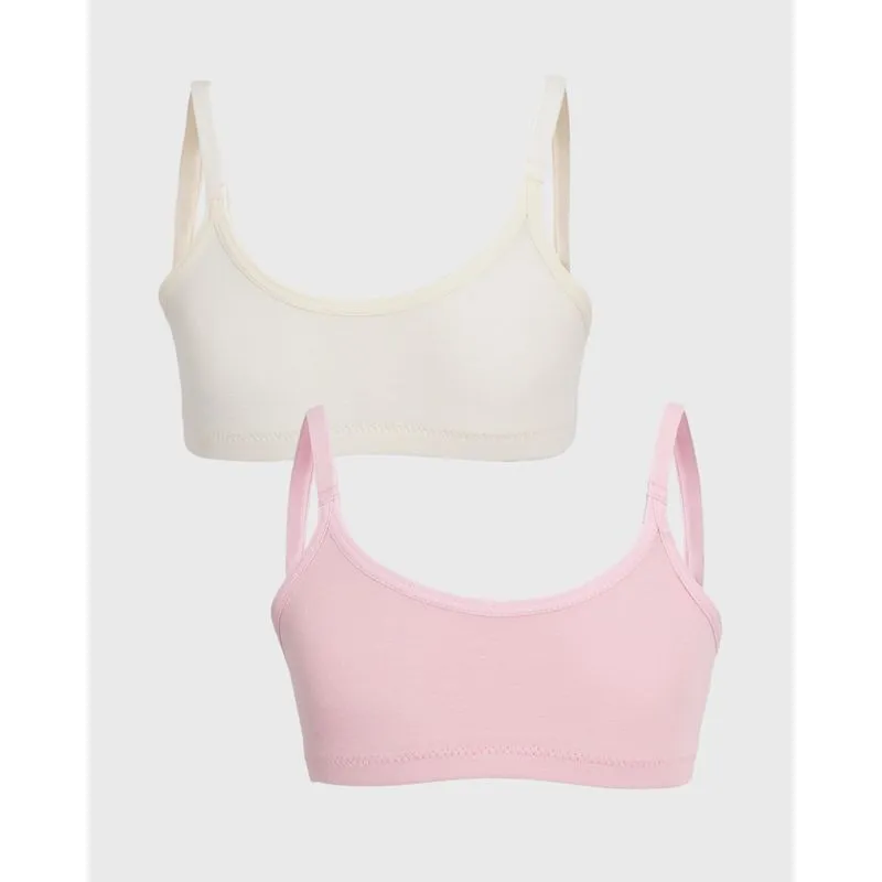 Kit 2 Sutiãs Juvenil Sem Bojo Lisos DelRio Amarelo Rosa P