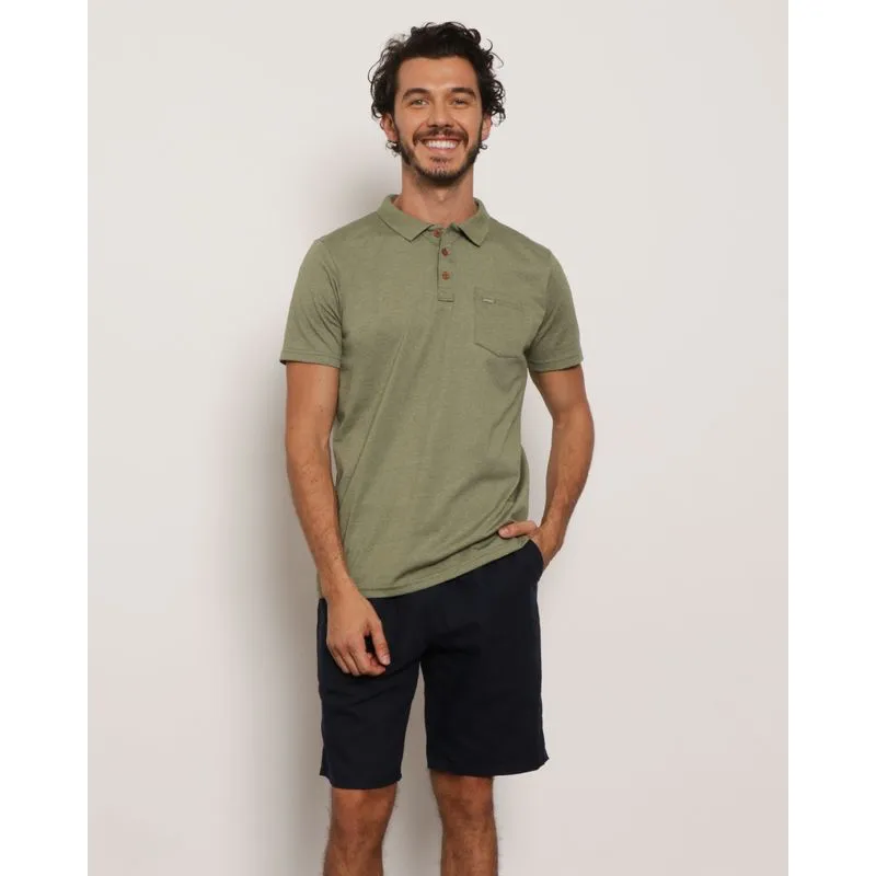 Polo Masculina Manga Curta Lisa Verde G