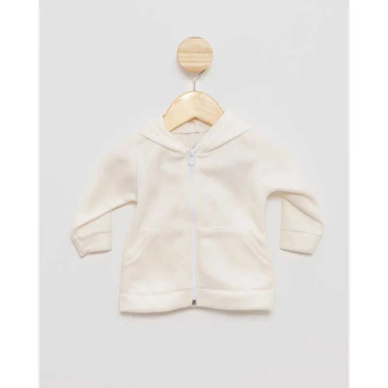Jaqueta Soft Bebê Capuz Básica Off White M