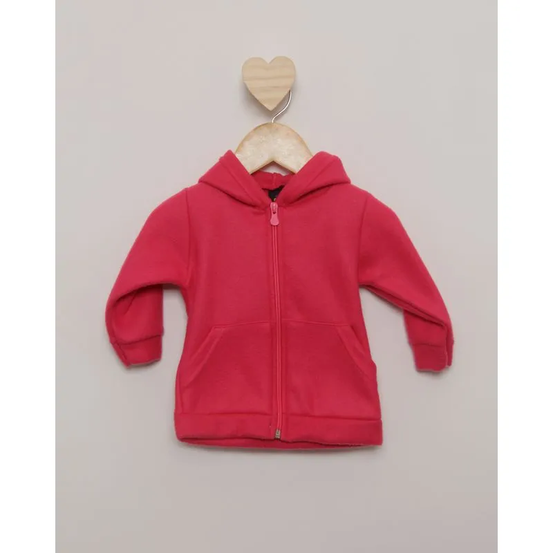 Jaqueta Bebê Soft Capuz Básica Rosa M