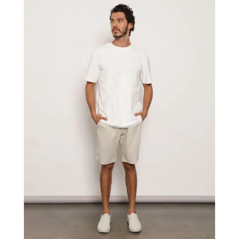 Bermuda Masculina Linho Reta Com Bolso Bege G