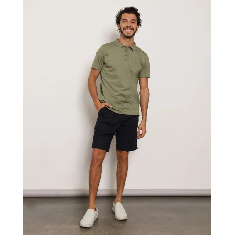 Bermuda Masculina Linho Reta Com Bolso Marinho G