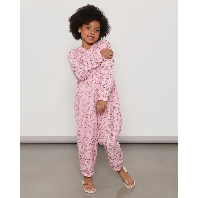 Macacão Infantil Soft Estampa Bichinhos Rosa 4