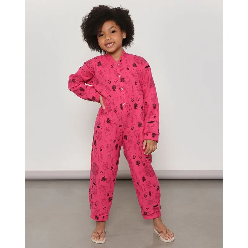 Macacão Infantil Estampado Soft Rosa 10