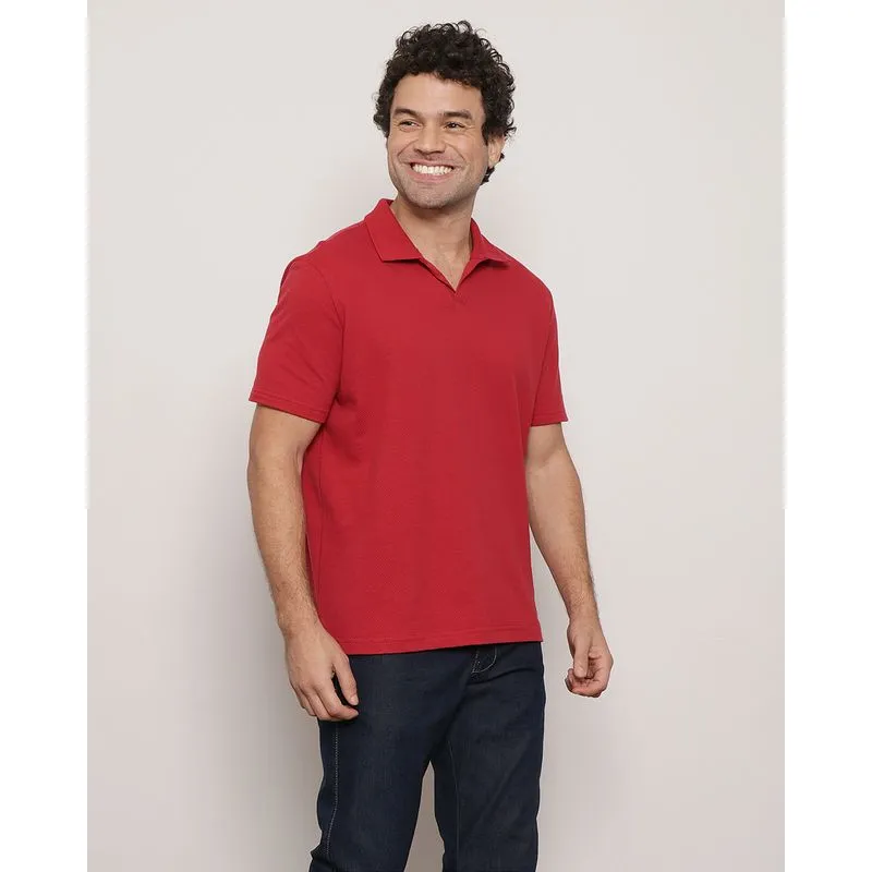 Polo Masculina Manga Curta Piquet Vermelha P