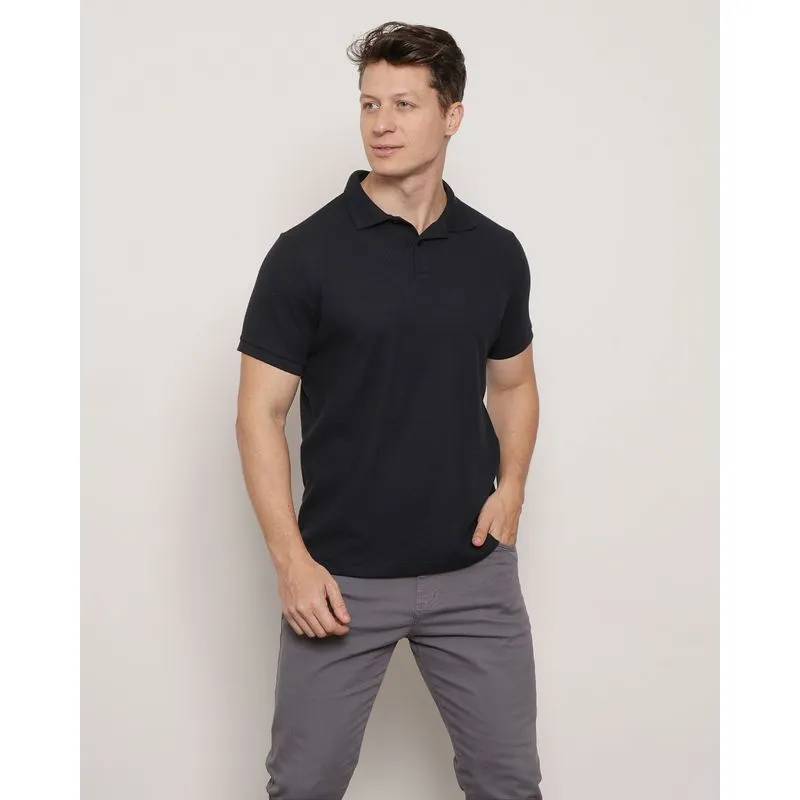 Polo Masculina Manga Curta Piquet Marinho M