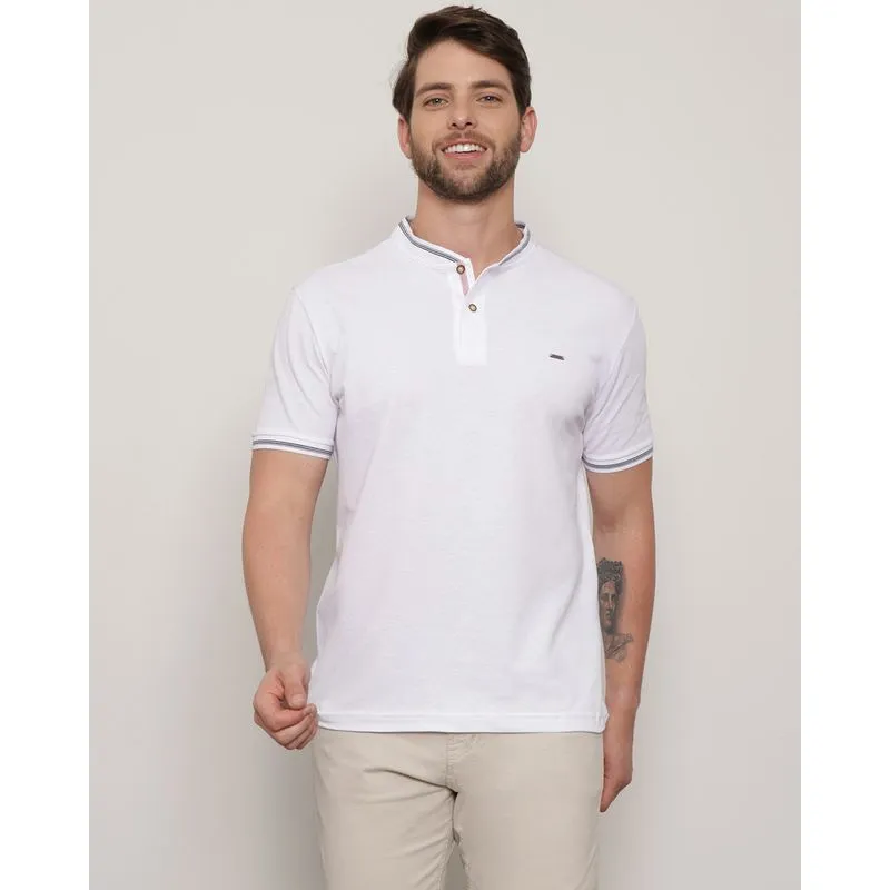 Polo Masculino Piquet Manga Curta Branca G