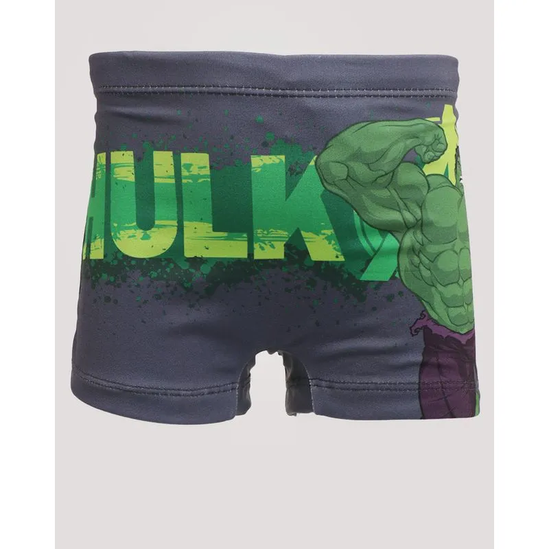 Sunga Infantil Boxer Estampa Hulk Marvel Cinza 6