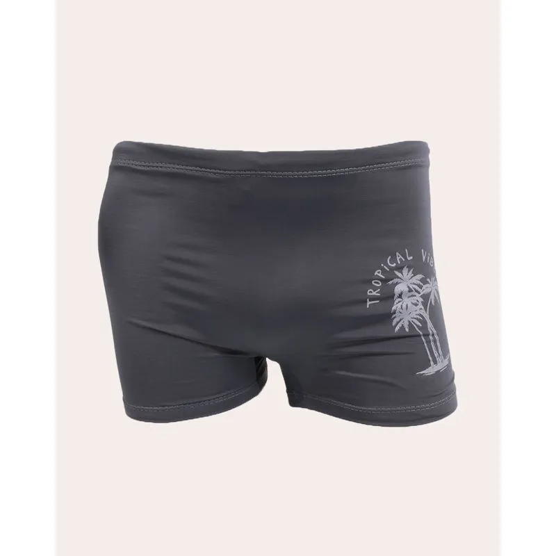 Sunga Juvenil Boxer Estampa Coqueiro Cinza 16