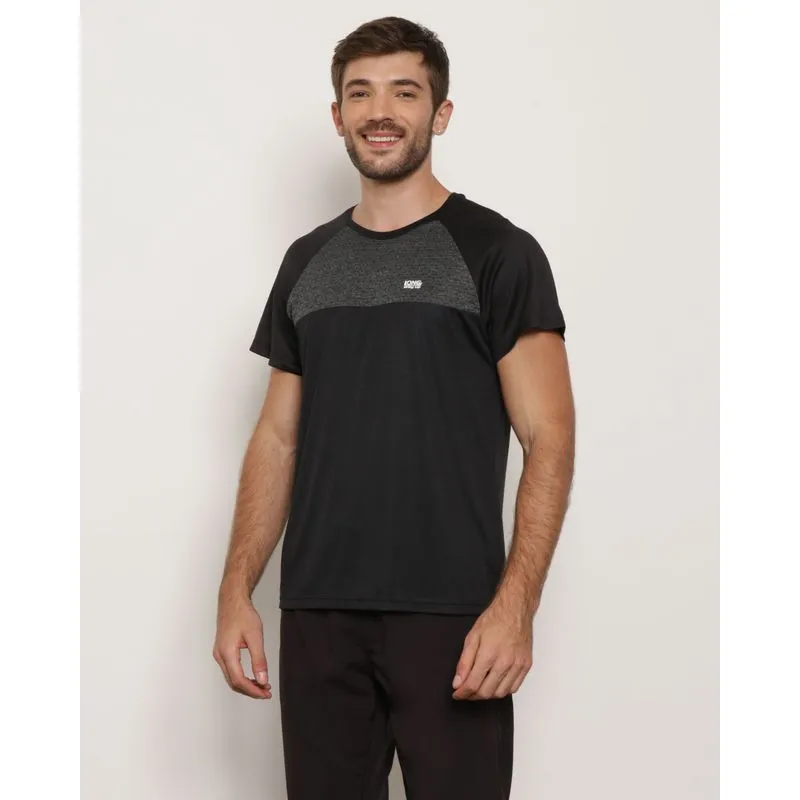 Camiseta Masculina Esportiva Manga Raglan Preta G