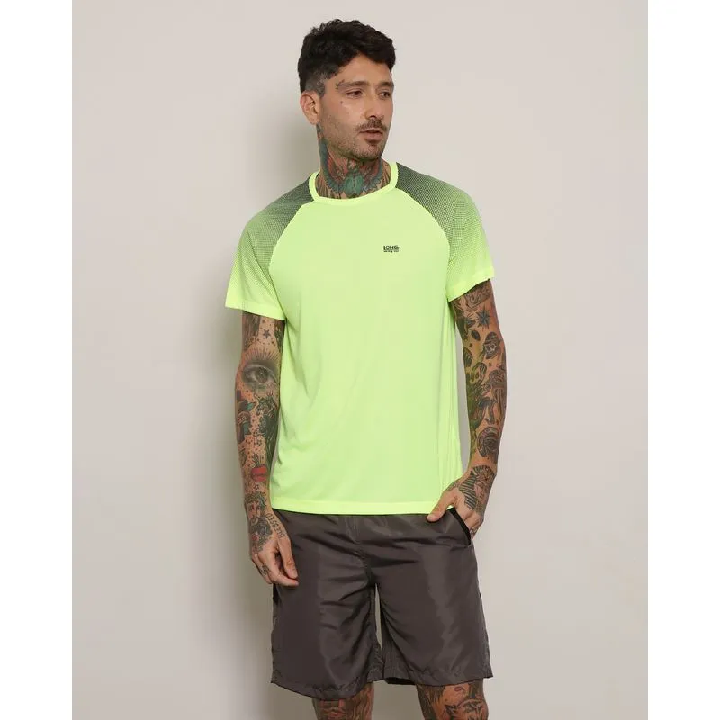 Camiseta Masculina Manga Curta Esportiva Estampa Neon Verde P