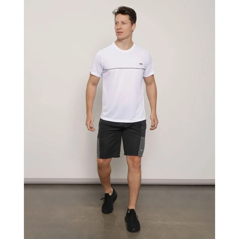 Bermuda Masculina Esportiva Recortes Preta M
