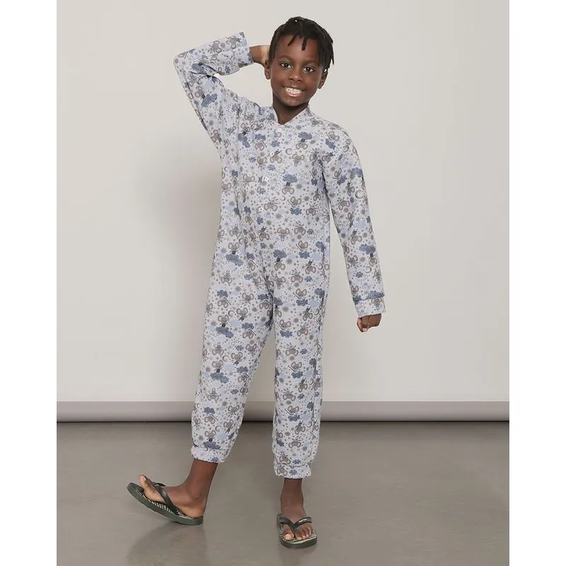 Macacão Pijama Infantil Longo Estampa Coala Soft Cinza 4