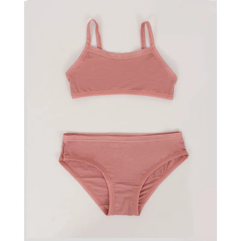 Conjunto Juvenil DelRio Sutiã Sem Bojo e Calcinha Biquíni Rosa G