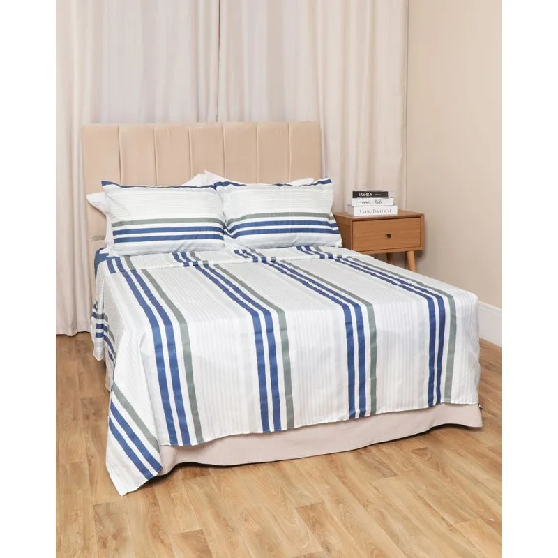 Jogo de Cama Queen 4 peças Arte e Cazza Floral Azul UN