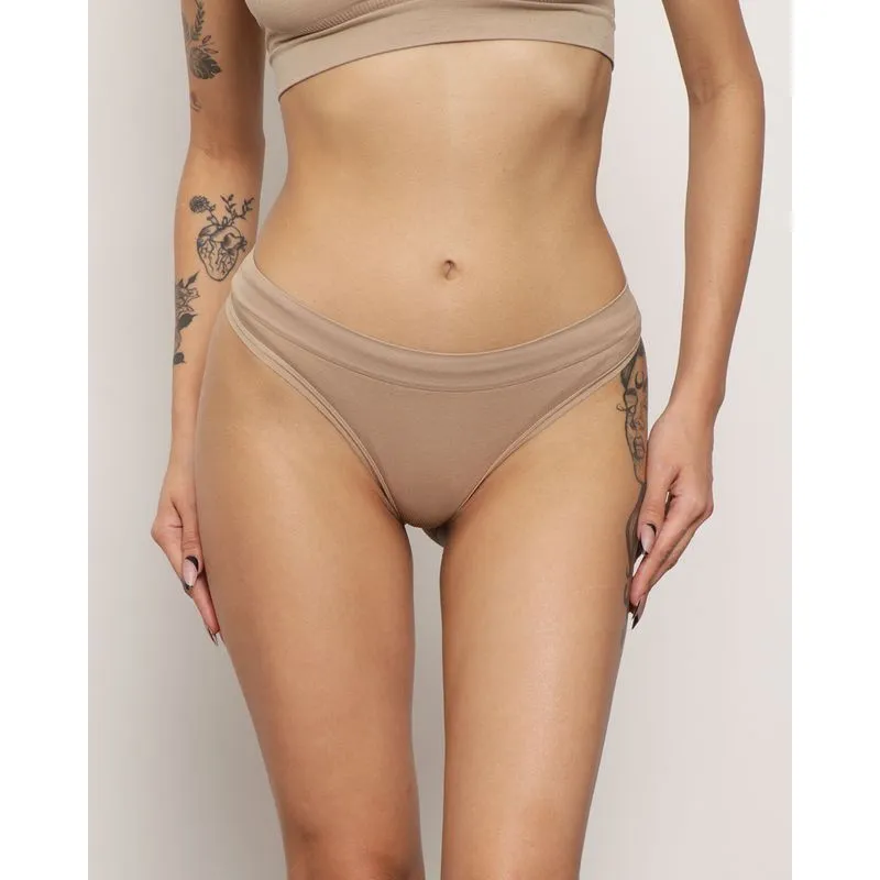Calcinha Feminina Zee Rucci Sem Costura Fio Bege GG