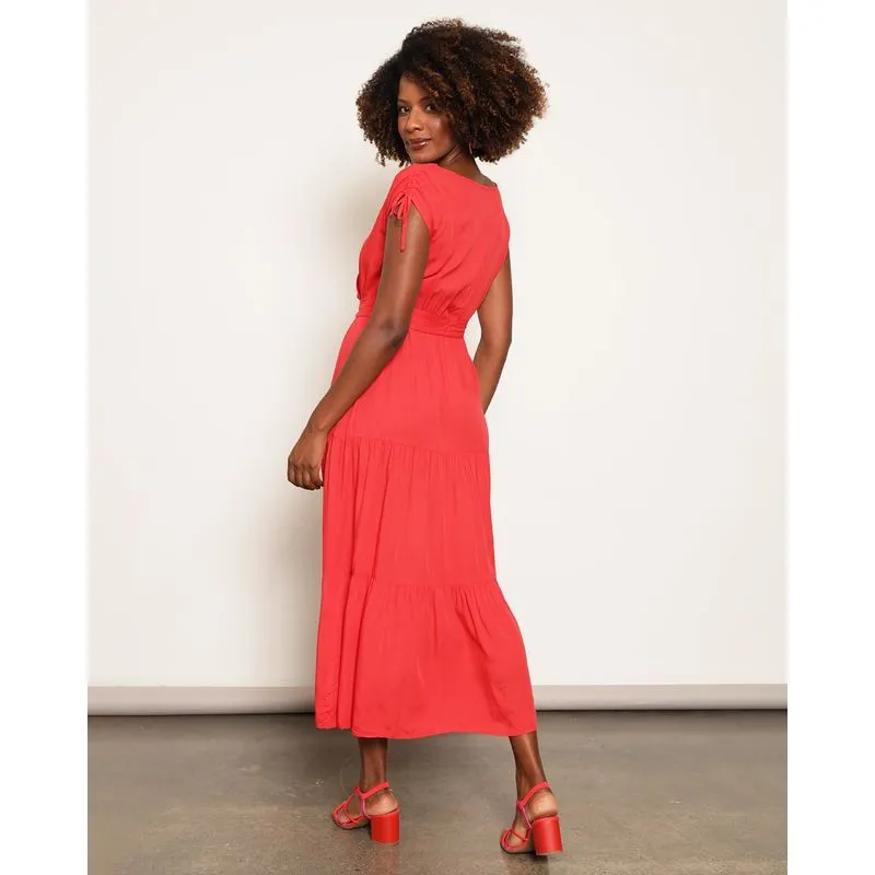 Vestido Feminino Midi Berry & Co. Três Marias Vermelho G