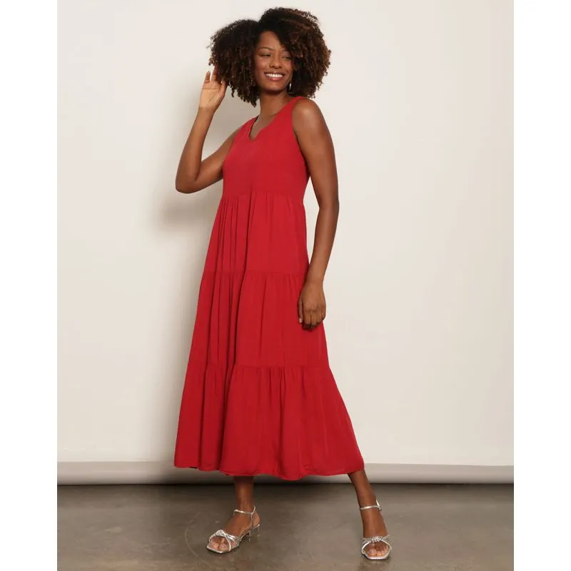 Vestido Feminino Longo Berry & Co. Três Marias Vermelho P