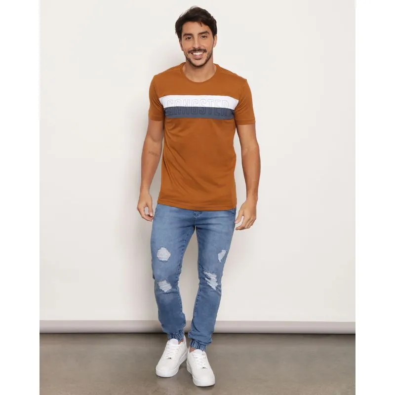 Calça Jeans Masculina Jogger Destroyed Azul 38