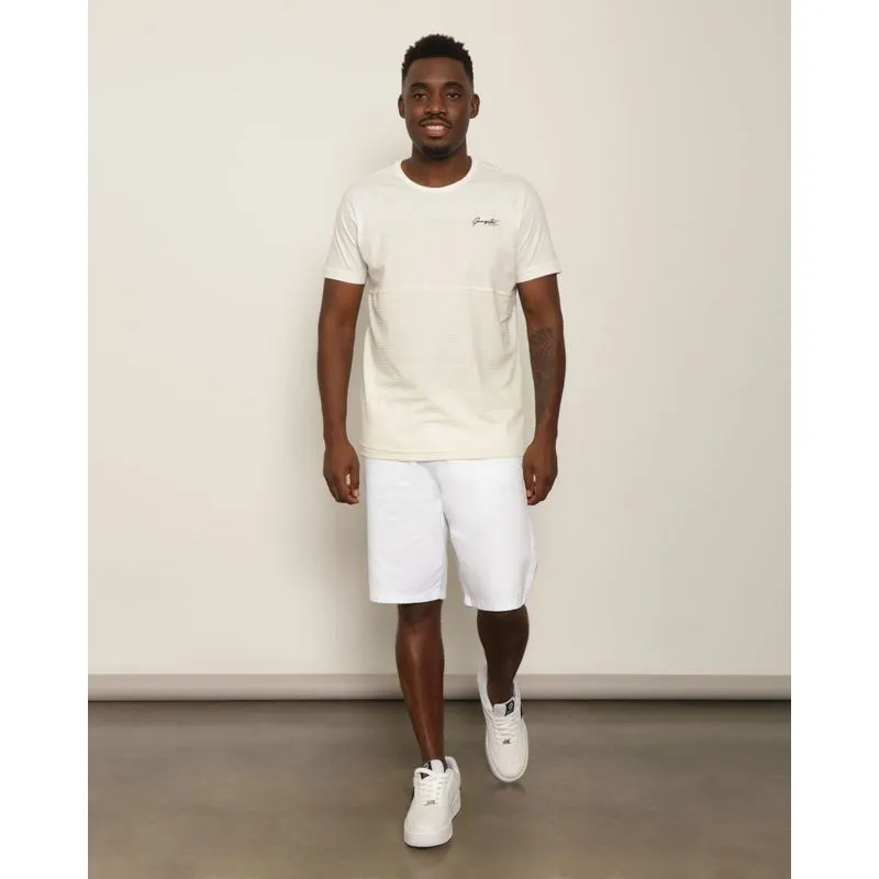 Bermuda Masculina Sarja Reta Com Cordão Branco 42